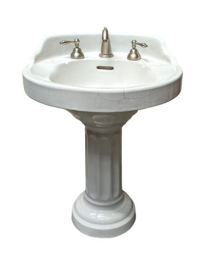 1920's Bird Bath Pedestal Sink with Backsplash