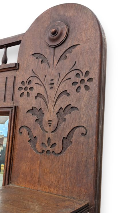 Vintage Oak Fireplace Surround With Mirror