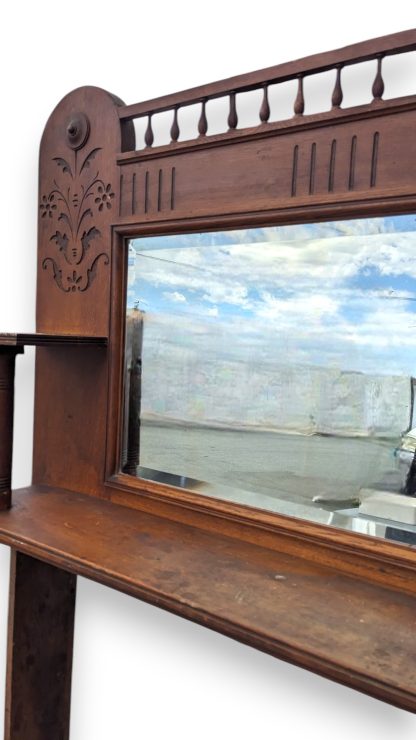 Vintage Oak Fireplace Surround With Mirror