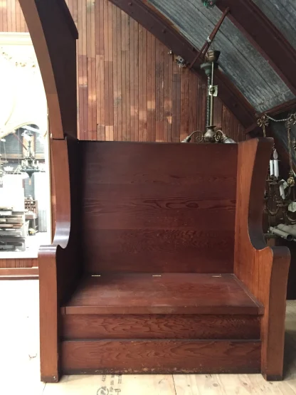 Vintage Victorian 1907 Redwood Inglenook - Image 2