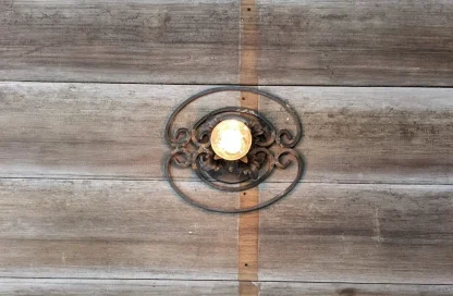 1930 Spanish Revival Wrought Iron and Copper Lamp - Image 2