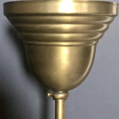 Victorian Brass Light Fixtures With Milkglass Saucers - Image 4