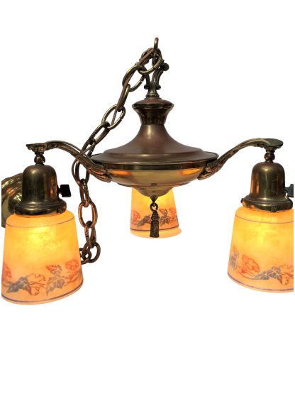 Vintage Hand-Painted Pan Hanging Light
