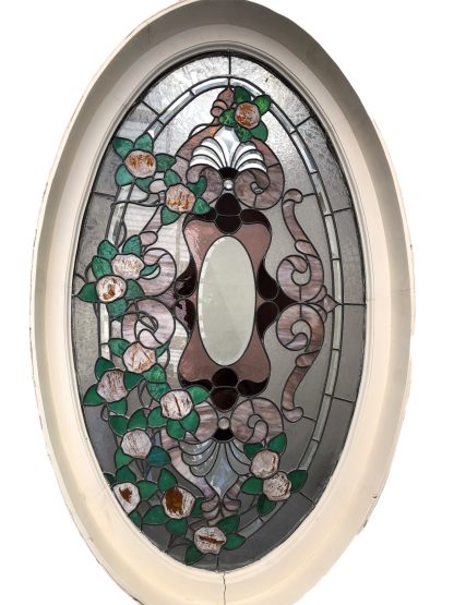 Antique Oval Stained Glass Window