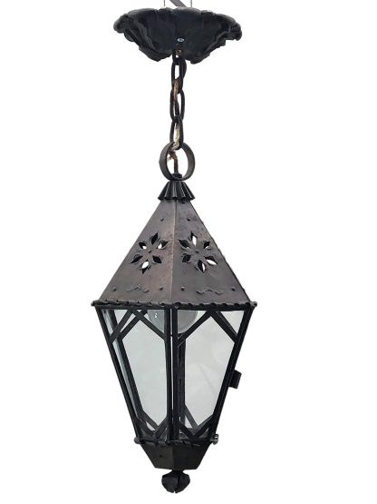 Antique Punched Tin Hanging Light