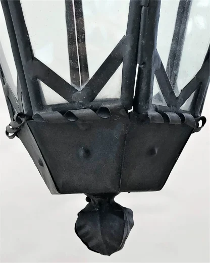 Antique Punched Tin Hanging Light - Image 2