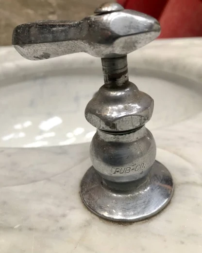 Antique Marble Sink Countertop with Fixtures - Image 6