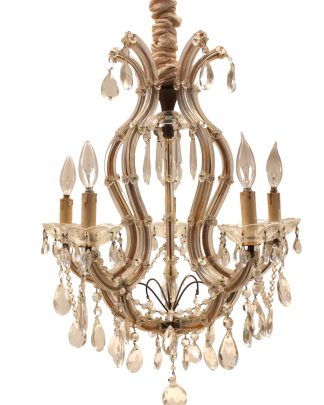 Vintage 5-Arm Maria Theresa Crystal Chandelier