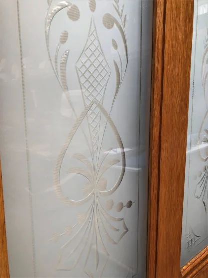 Exterior Eastlake Victorian Oak Door With Etched Glass - Image 2