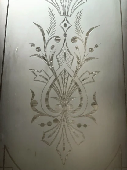 1880's Eastlake Victorian Exterior Walnut Door With Etched Glass - Image 3