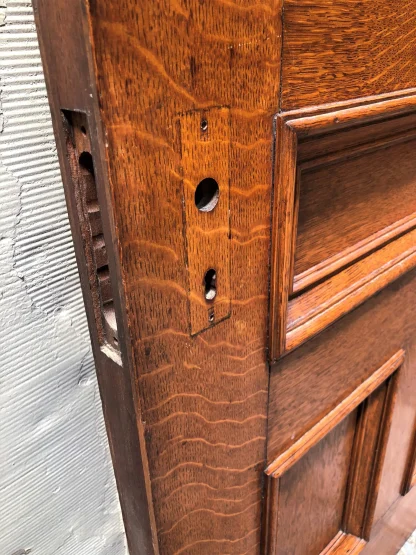 1880's Eastlake Victorian Exterior Walnut Door With Etched Glass - Image 5