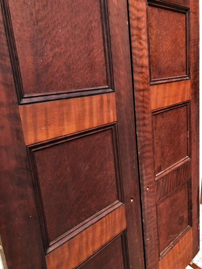 3-Panel Burl and Flame Redwood Doors - Image 2