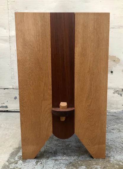 Glass Block Oak/Mahogany Hand Made End Table - Image 3
