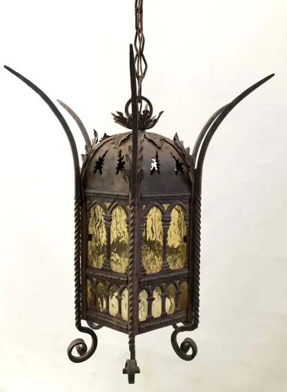 Wrought Iron Gothic Spanish Revival Pendant Light - Image 2