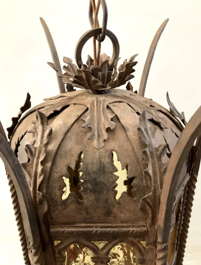 Wrought Iron Gothic Spanish Revival Pendant Light - Image 3