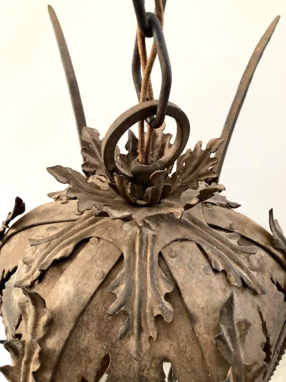 Wrought Iron Gothic Spanish Revival Pendant Light - Image 4