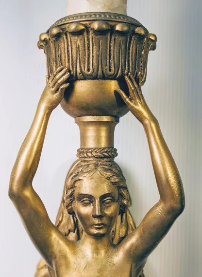 1926 Beaux-Arts Gilt Mermaid Sconces - Image 4