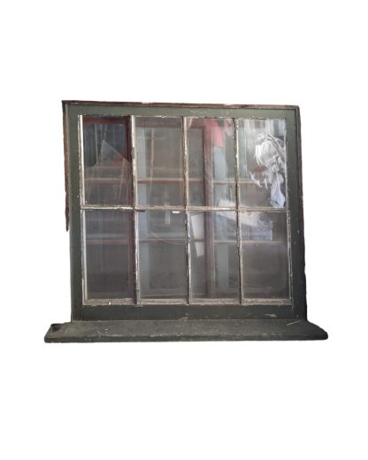 Vintage 8-Lite Wood Window With Wavy Glass