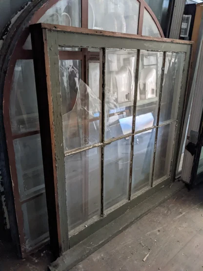 Vintage 8-Lite Wood Window With Wavy Glass - Image 2