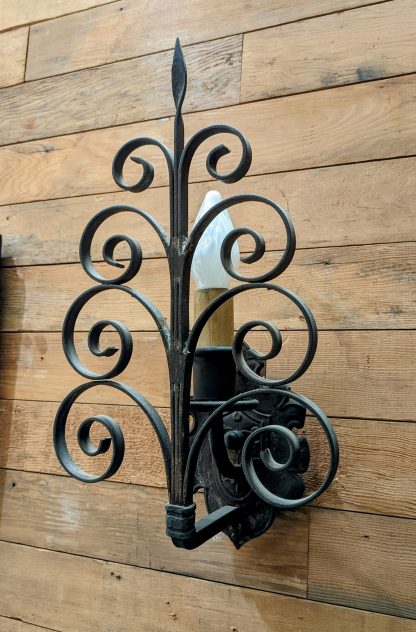 Vintage 1930 Spanish Revival Wrought Iron Sconces - Image 10