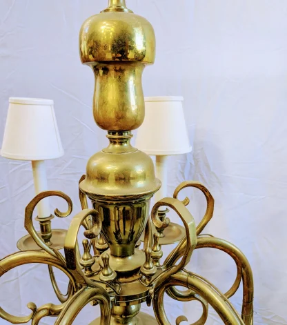 Dutch Colonial Style Brass Chandelier - Image 2