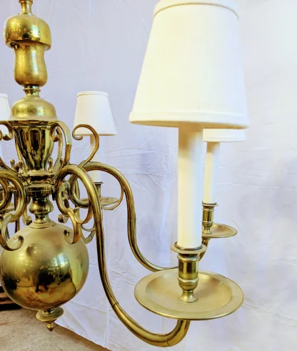 Dutch Colonial Style Brass Chandelier - Image 4