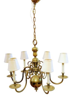 Dutch Colonial Style Brass Chandelier