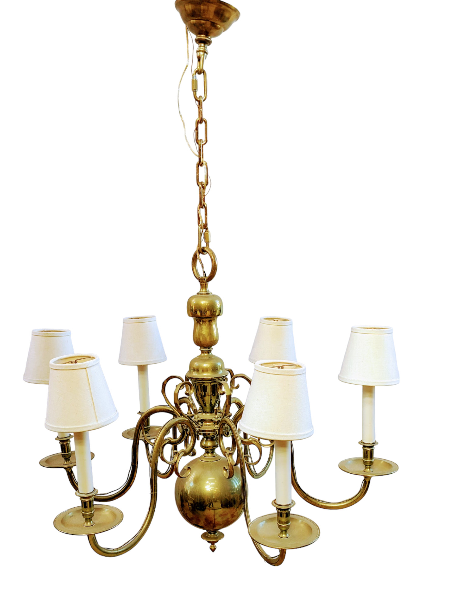 Dutch Colonial Style Brass Chandelier
