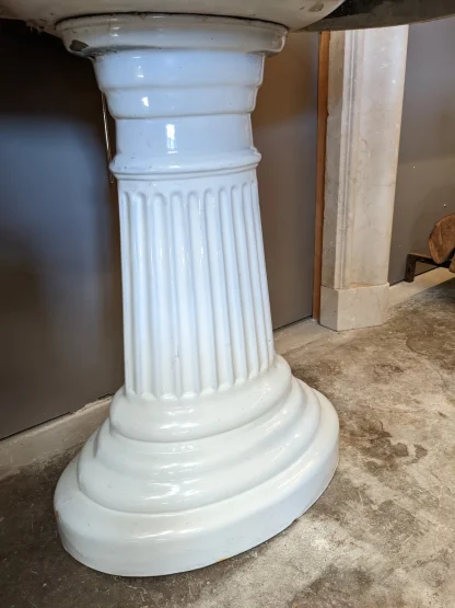 Antique 1900 Pedestal Cast Iron Sink - Image 3