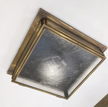 High-End Flush Mount Brass And Glass Lamp - Image 3