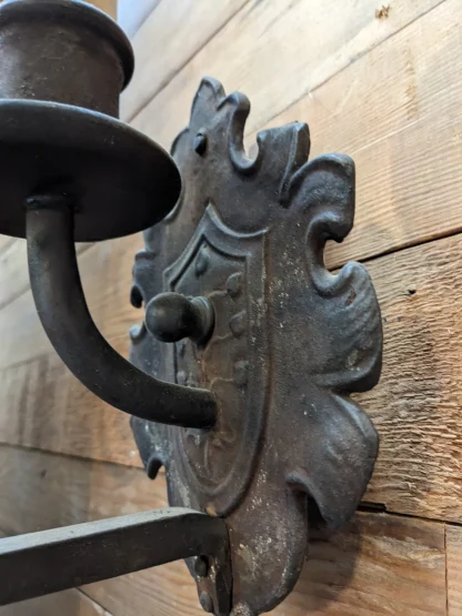 Vintage 1930 Spanish Revival Wrought Iron Sconces - Image 2