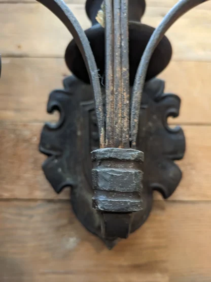 Vintage 1930 Spanish Revival Wrought Iron Sconces - Image 3