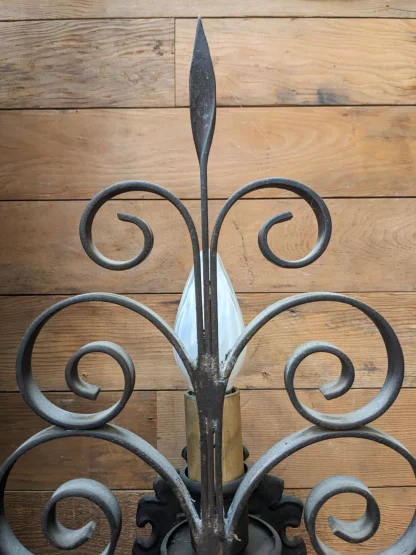 Vintage 1930 Spanish Revival Wrought Iron Sconces - Image 4