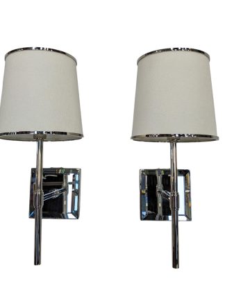 Pair of Polished Nickel Kate Spade Wall Sconces
