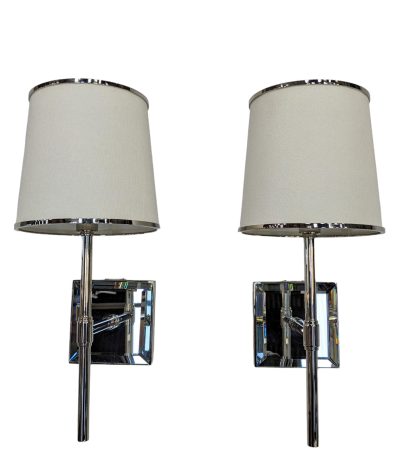 Pair of Polished Nickel Kate Spade Wall Sconces