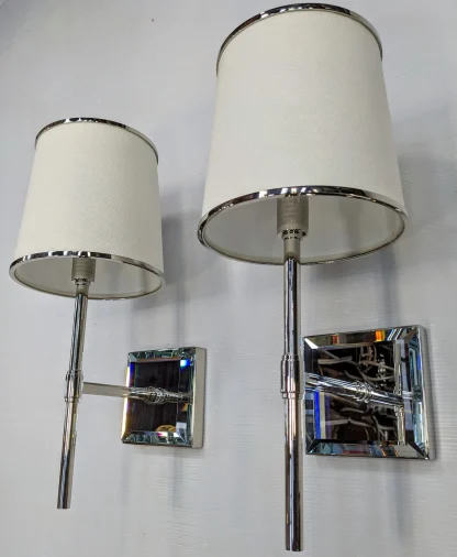 Pair of Polished Nickel Kate Spade Wall Sconces - Image 5