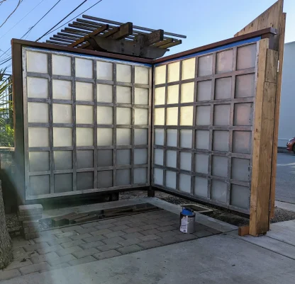 Vintage Glass Block and Aluminum Flat Roof Fixed Skylights - Image 3