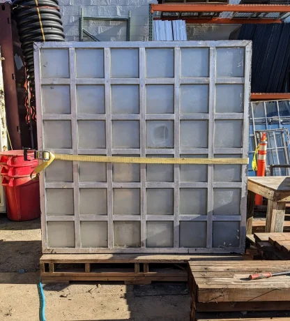Vintage Glass Block and Aluminum Flat Roof Fixed Skylights - Image 2