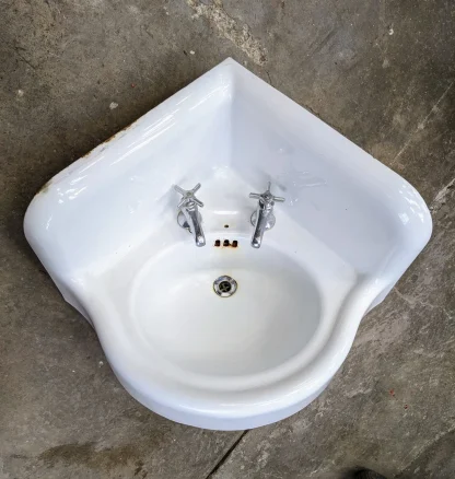 Vintage Kohler Cast Iron Corner Sink - Image 2