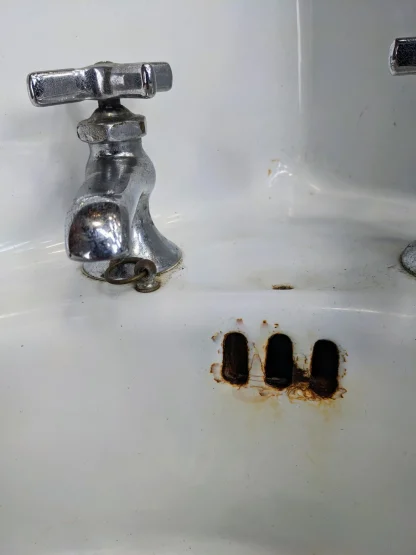 Vintage Kohler Cast Iron Corner Sink - Image 4