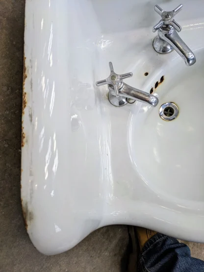 Vintage Kohler Cast Iron Corner Sink - Image 8