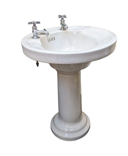 Vintage Pedestal Sink with Faucets