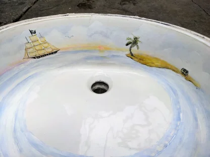 Nautical Themed Hand Painted Bathroom Sinks Maritime - Image 11