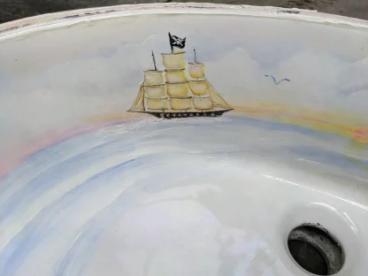 Nautical Themed Hand Painted Bathroom Sinks Maritime - Image 13