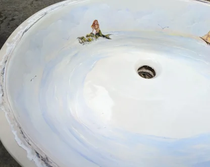 Nautical Themed Hand Painted Bathroom Sinks Maritime - Image 3