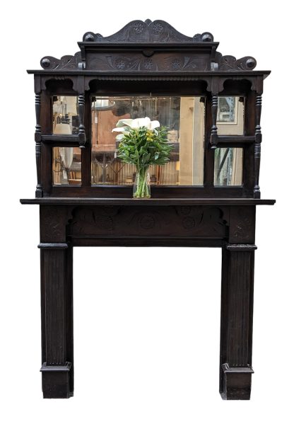 1890's Victorian Walnut Fireplace Surround
