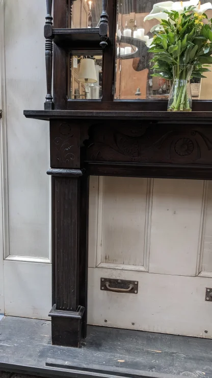 1890's Victorian Walnut Fireplace Surround - Image 9
