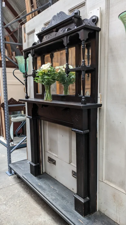 1890's Victorian Walnut Fireplace Surround - Image 2