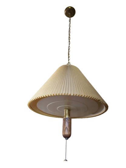Vintage Hanging Lamp With Pleated Shade