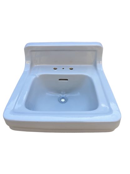 Vintage Mid-Century Standard Porcelain Wall-Hung Grey Bathroom Sink